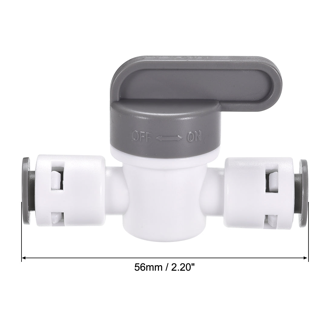 uxcell Uxcell Ball Valve Quick Connect Fitting, 1/4" Tube Outer Diameter, for Water Purifiers, Grey and White 10Pcs