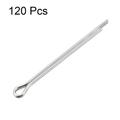 Harfington Uxcell Split Cotter Pin - 1.5mm x 25mm 304 Stainless Steel 2-Prongs Silver Tone 120Pcs