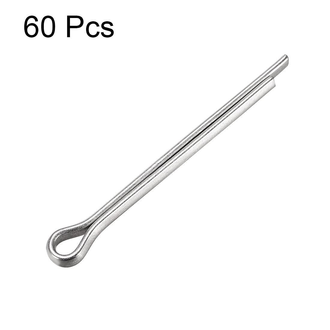 uxcell Uxcell Split Cotter Pin - 3mm x 35mm 304 Stainless Steel 2-Prongs Silver Tone 60Pcs