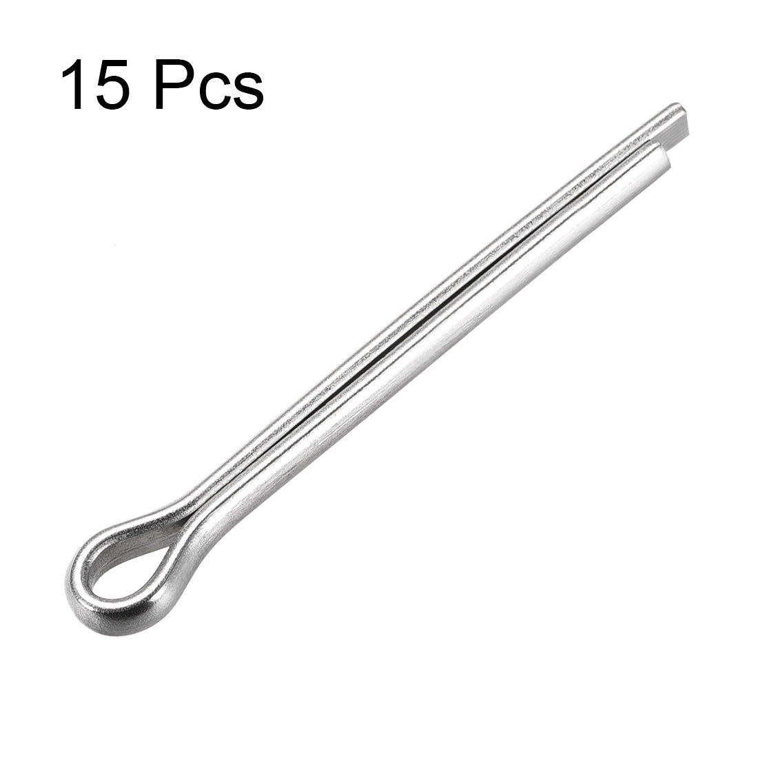 uxcell Uxcell Split Cotter Pin - 5mm x 50mm 304 Stainless Steel 2-Prongs Silver Tone 15Pcs