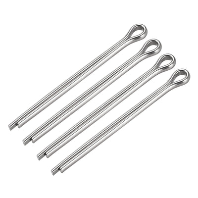 uxcell Uxcell Split Cotter Pin - 5mm x 70mm 304 Stainless Steel 2-Prongs Silver Tone 4Pcs