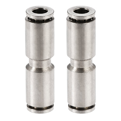 Harfington Uxcell Push to Connect Tube Fitting Straight Pneumatic Connector for 4mm OD Tube 2pcs