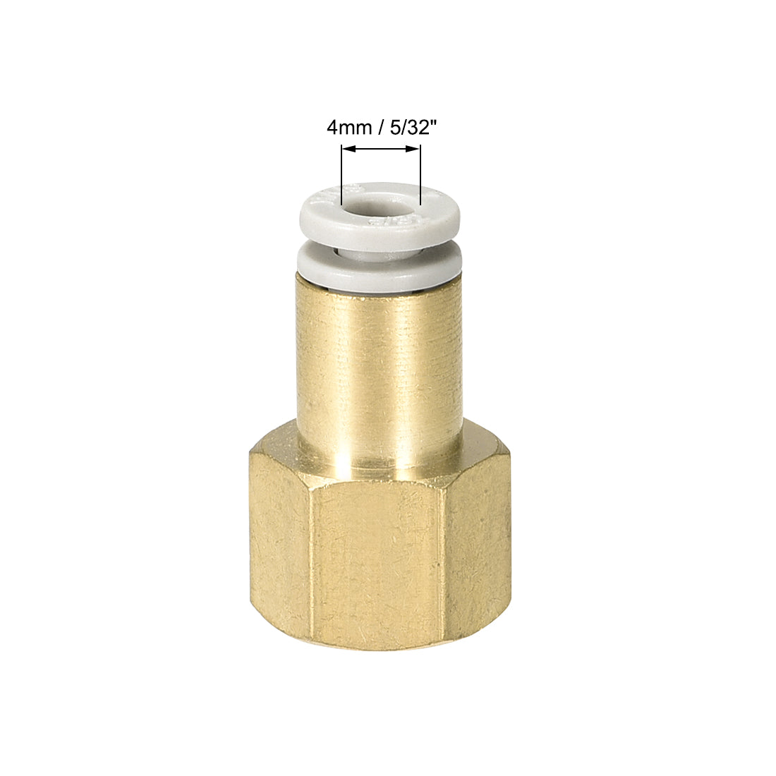 uxcell Uxcell Push to Connect Tube Fittings 4mm Tube OD x 1/8 PT Female Golden Tone 2Pcs