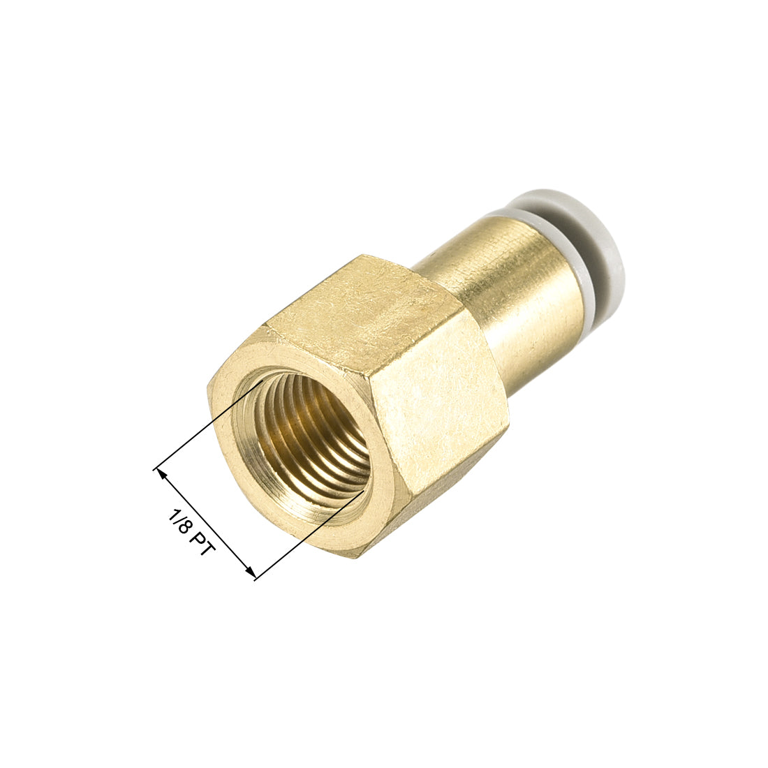 uxcell Uxcell Push to Connect Tube Fittings 4mm Tube OD x 1/8 PT Female Golden Tone 2Pcs