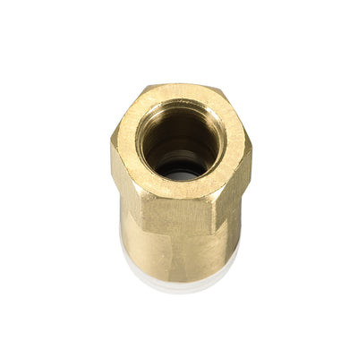 Harfington Uxcell Push to Connect Tube Fittings 8mm Tube OD x 1/8 PT Female Golden Tone 2Pcs