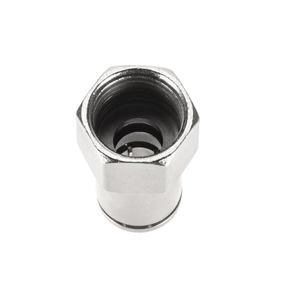 Harfington Uxcell Push to Connect Tube Fittings 10mm Tube OD x 3/8 PT Female Silver Tone 2Pcs