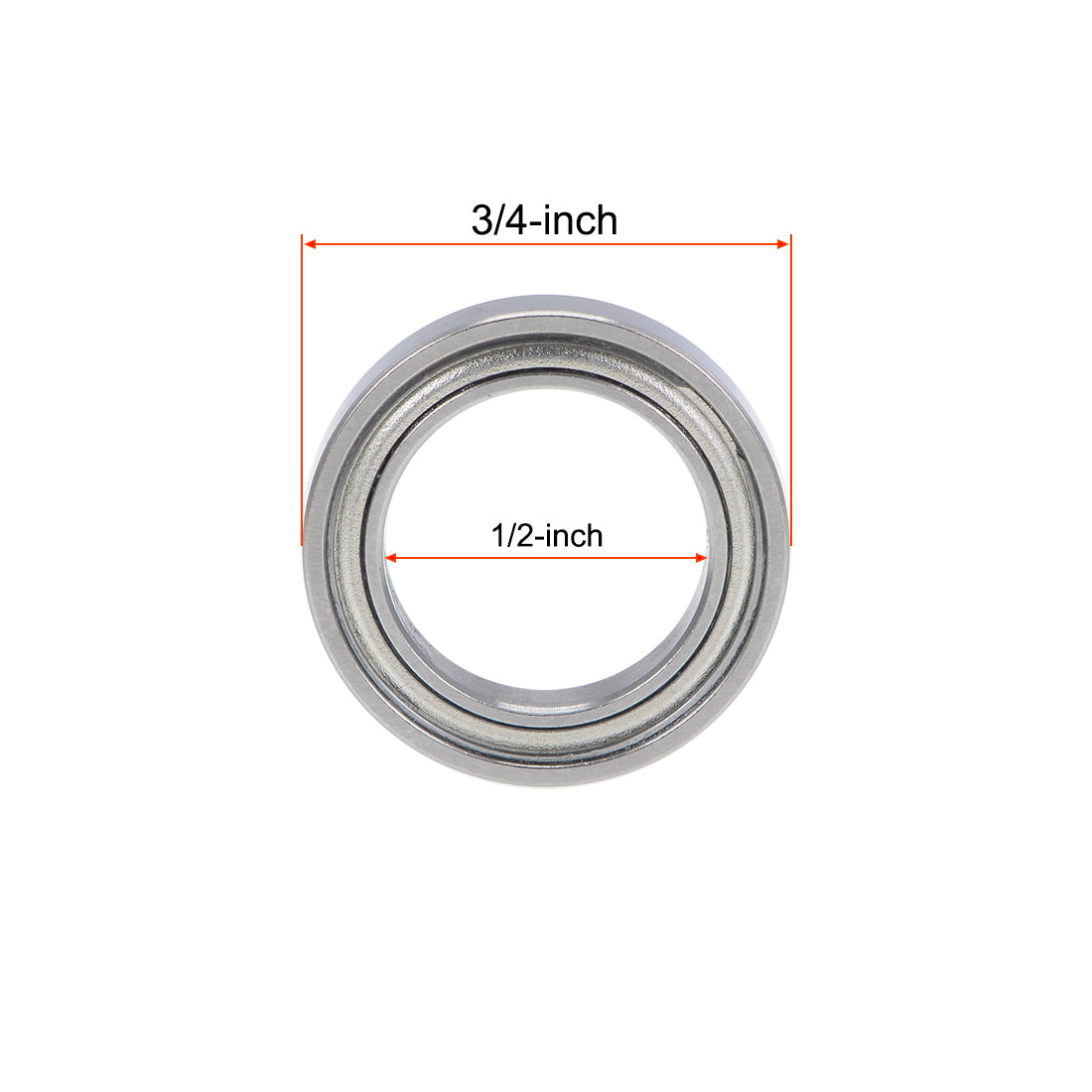 uxcell Uxcell R1212ZZ Ball Bearings 1/2x3/4x5/32" Double Shielded Chrome Steel P6 10pcs