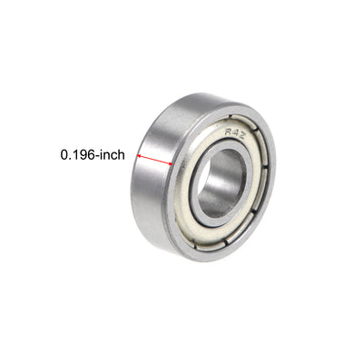 Harfington Uxcell R4ZZ Ball Bearings 1/4x5/8x0.196" Double Shielded Chrome Steel P6 2pcs