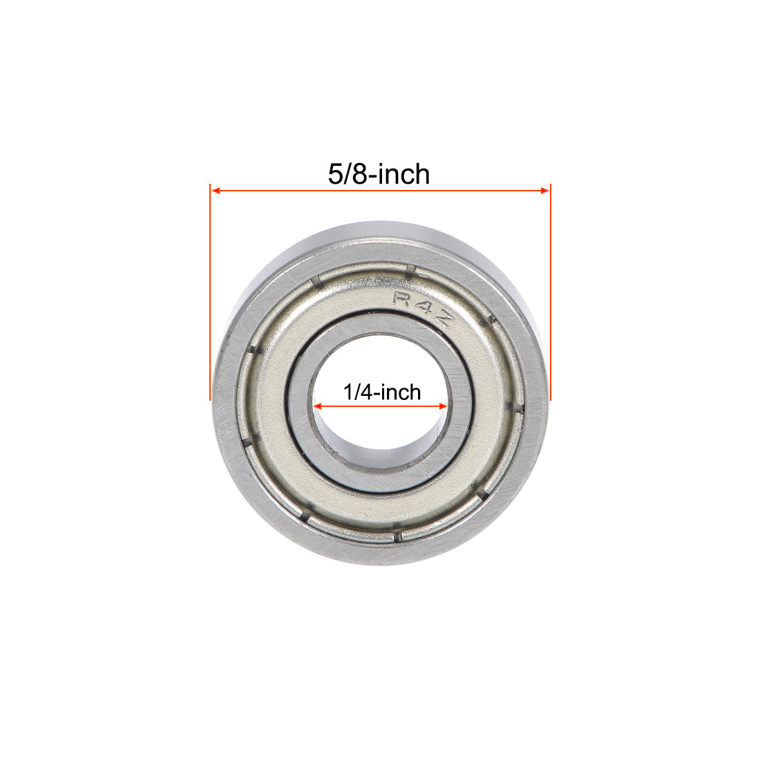 uxcell Uxcell R4ZZ Ball Bearings 1/4x5/8x0.196" Double Shielded Chrome Steel P6 2pcs