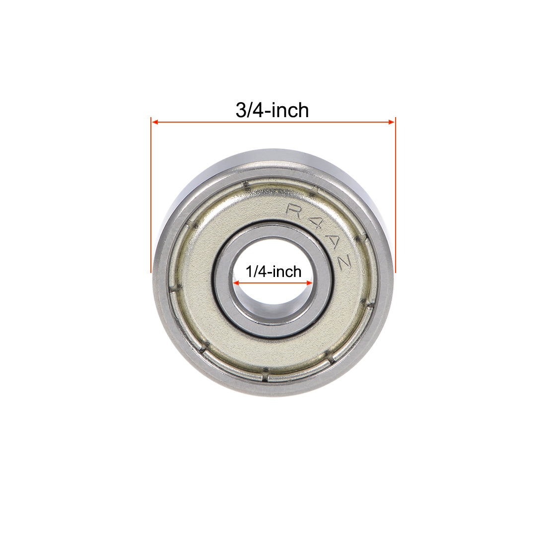 uxcell Uxcell R4AZZ Ball Bearings 1/4x3/4x9/32" Double Shielded Chrome Steel P6 5pcs