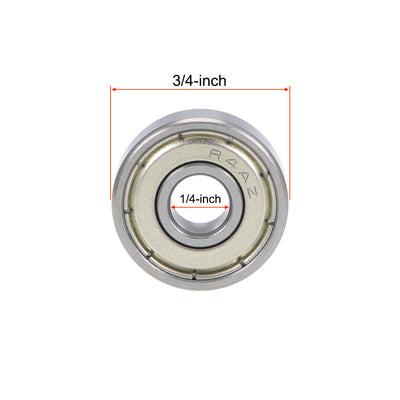 Harfington Uxcell R4AZZ Ball Bearings 1/4x3/4x9/32" Double Shielded Chrome Steel P6 5pcs