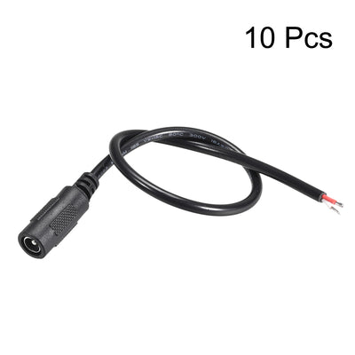 Harfington Uxcell 10pcs DC Power 5.5mm x 2.5mm 4A 18AWG 30cm Female Plug Connector Pigtail