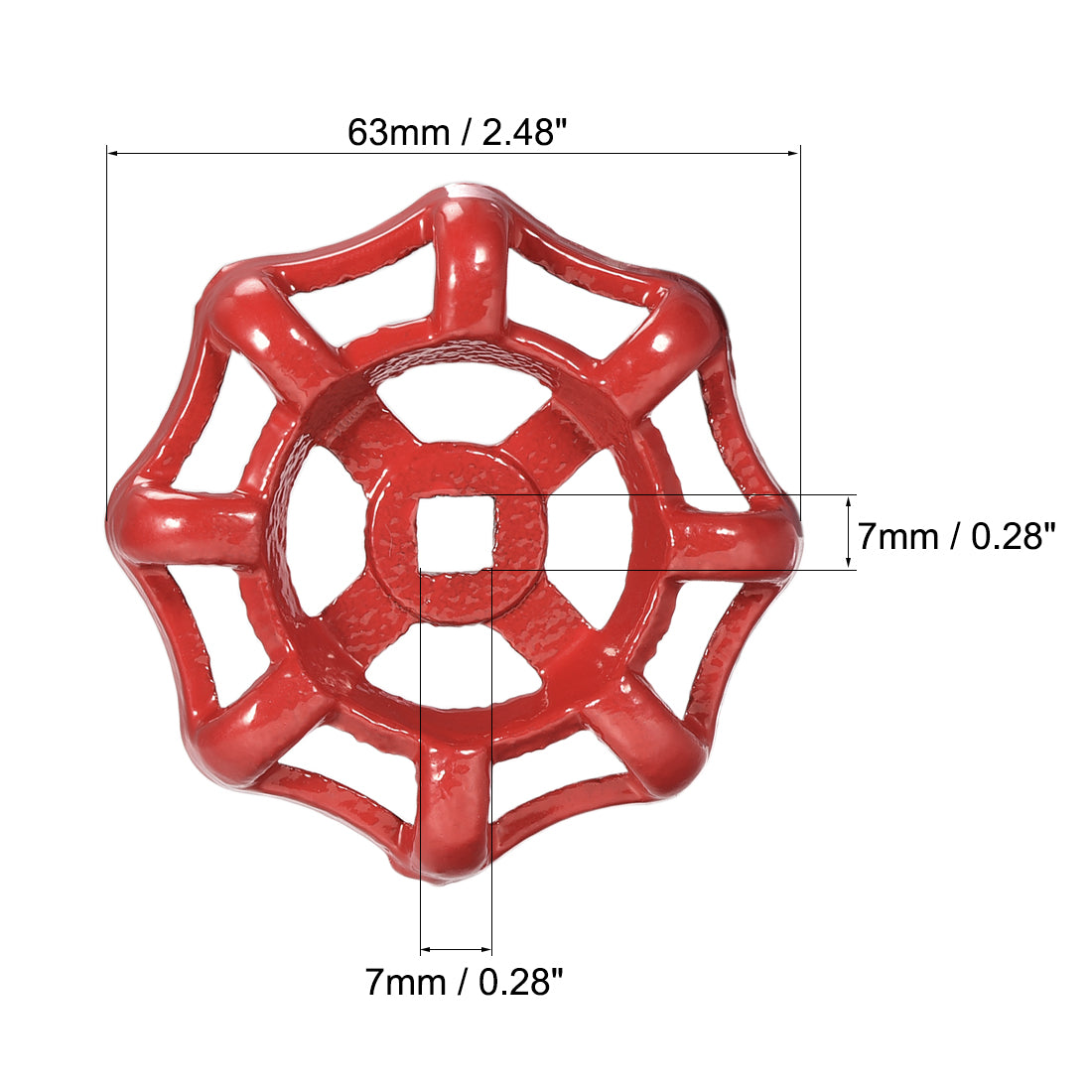 uxcell Uxcell Round Wheel Handle Square Broach  2Pcs