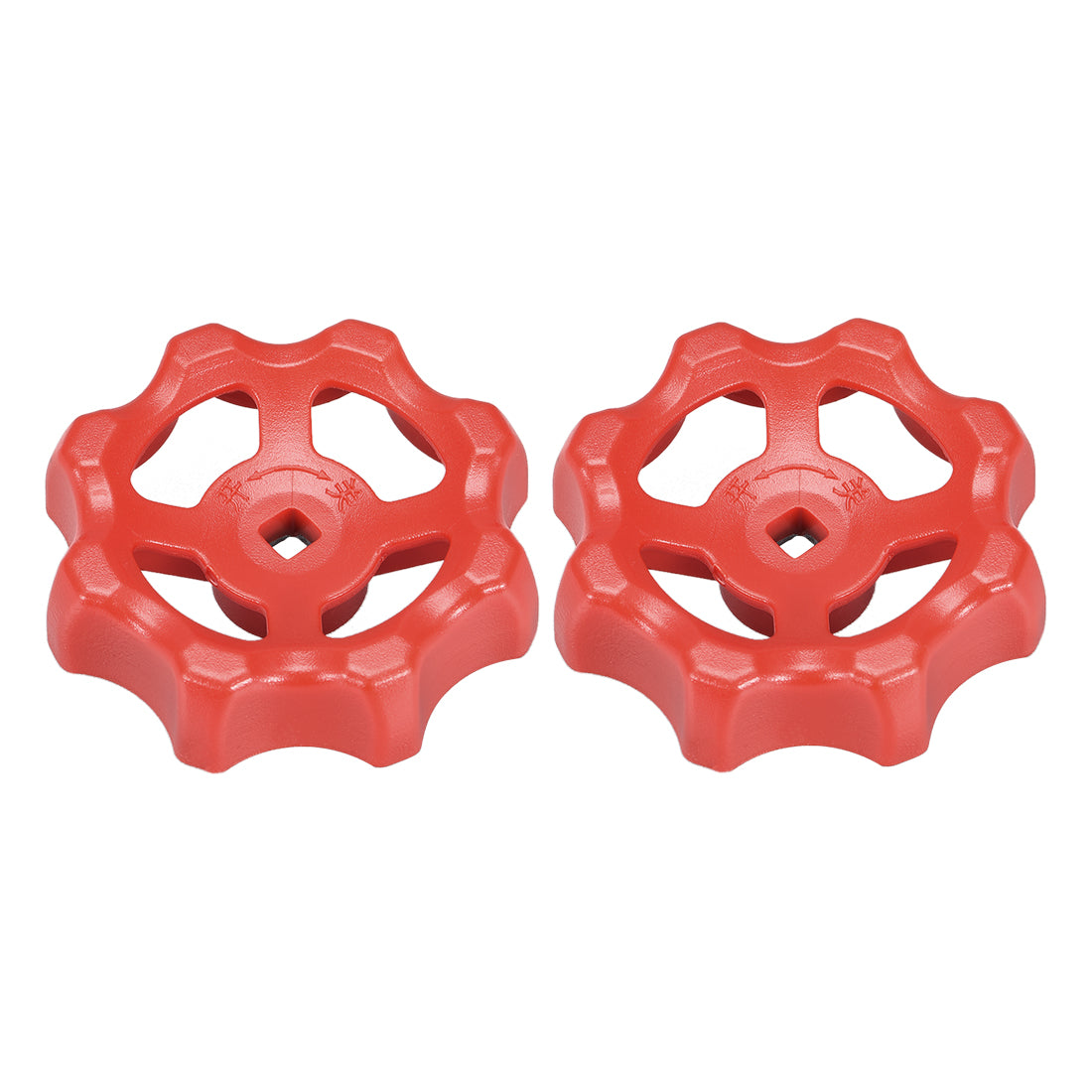 uxcell Uxcell Round Wheel Handle, Square Broach, Wheel OD ABS Red 2Pcs