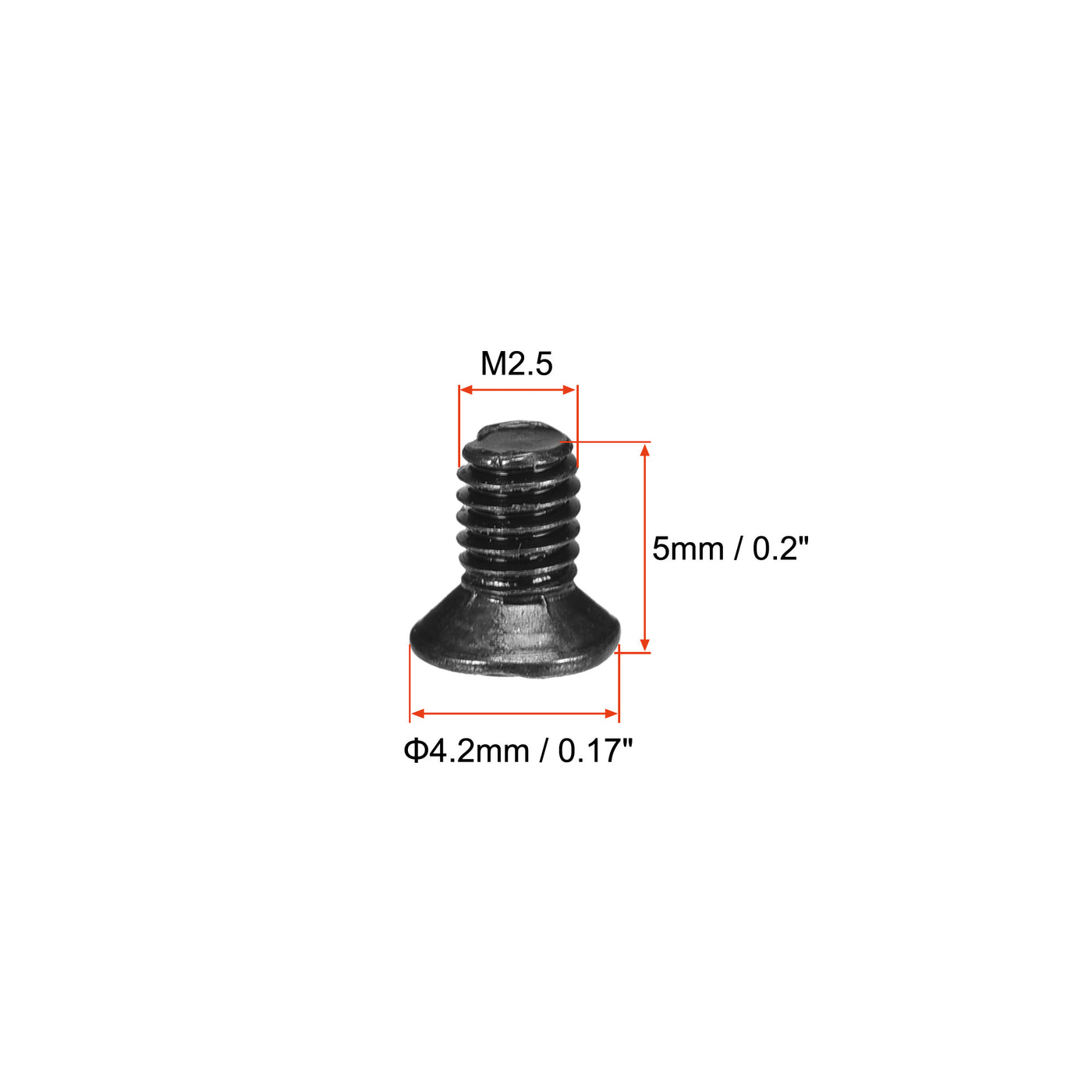 uxcell Uxcell 150Stk. M2.5 x 5mm Kreuzschlitz Flachkopf Schraubverschluss Schwarz für Laptop PC TV Lüfter Schalter