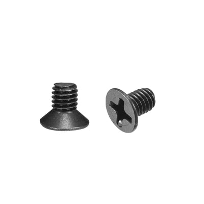 Harfington Uxcell M3.5 x 6mm Phillips Flat Head Screws Carbon Steel Machine Screws Black for Home Office Computer Case Appliance Equipment 50pcs