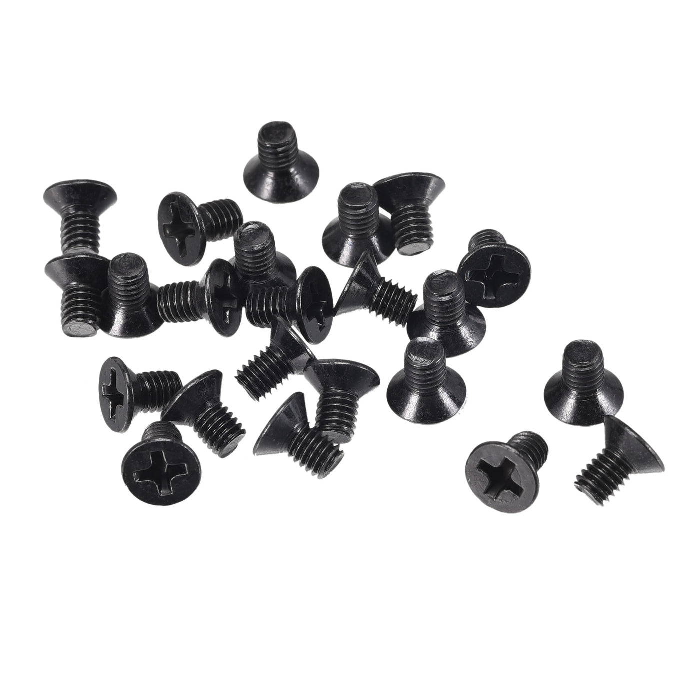 uxcell Uxcell M3.5 x 6mm Phillips Flat Head Screws Carbon Steel Machine Screws Black for Home Office Computer Case Appliance Equipment 50pcs