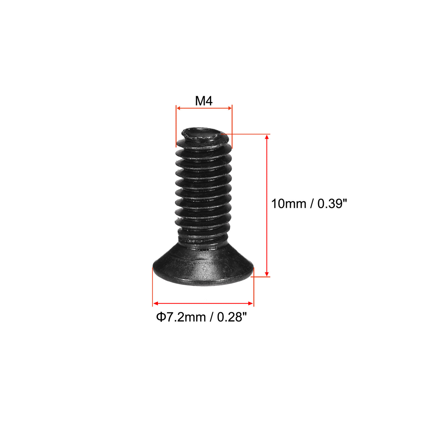 uxcell Uxcell 200Stk. M4 x 10mm Kreuzschlitz Flachkopf Schraubverschluss Schwarz für Laptop PC TV Lüfter Schalter