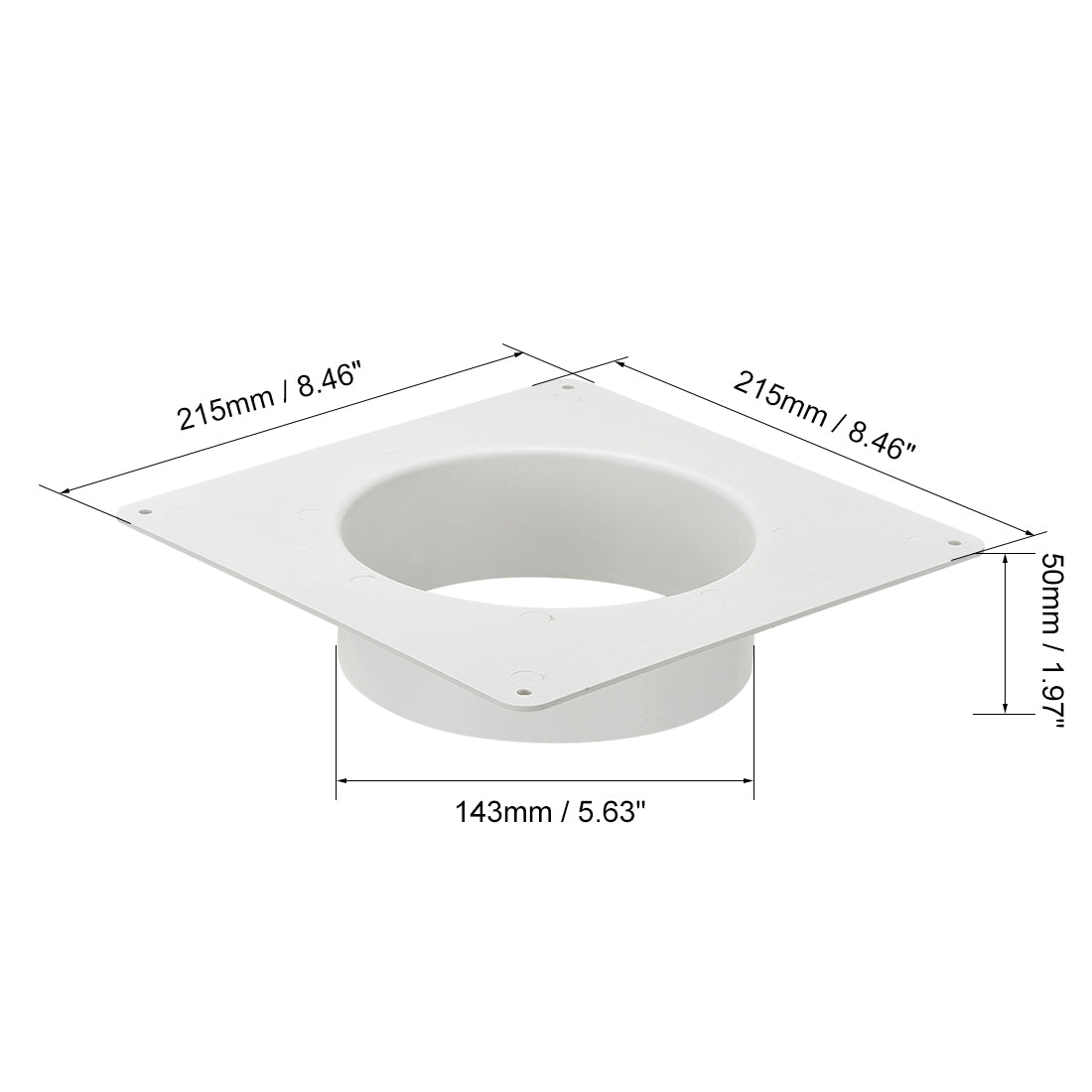 uxcell Uxcell 6Inch Duct Connector Flange ABS Plastic Air Outlet Inlet Hose Pipe Adaptor for Ventilation Equipment