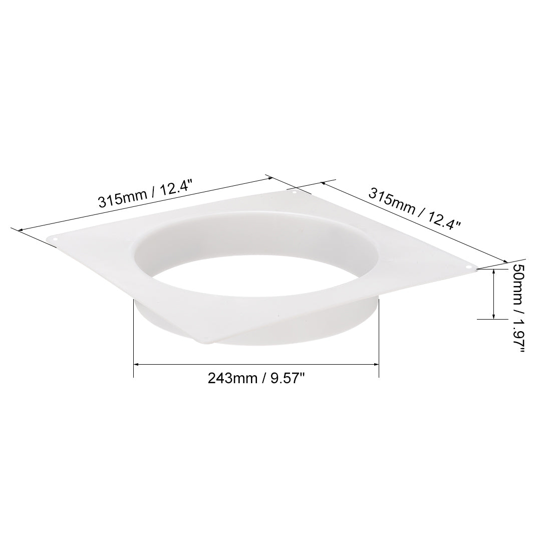 uxcell Uxcell 10Inch Duct Connector Flange ABS Plastic Air Outlet Inlet Hose Pipe Adaptor for Ventilation Equipment