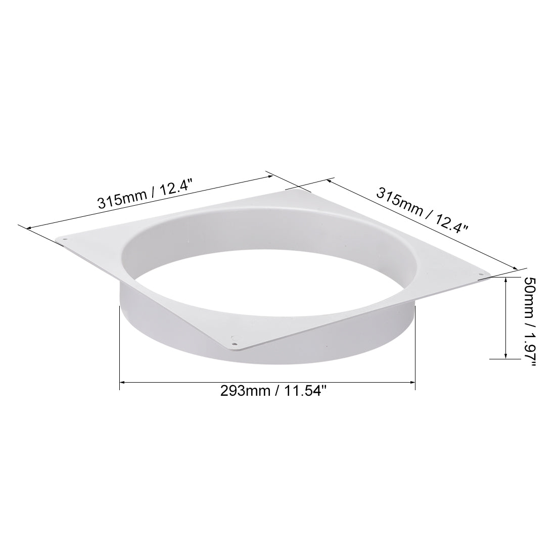 uxcell Uxcell 12Inch Duct Connector Flange ABS Plastic Air Outlet Inlet Hose Pipe Adaptor for Ventilation Equipment