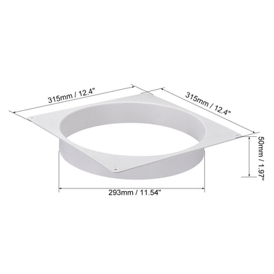 Harfington Uxcell 12Inch Duct Connector Flange ABS Plastic Air Outlet Inlet Hose Pipe Adaptor for Ventilation Equipment