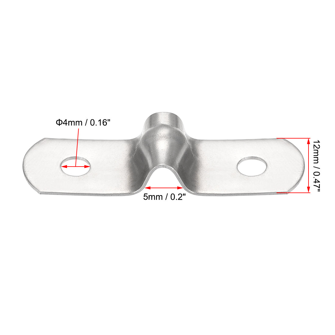 uxcell Uxcell starres Rohrband 2 Löcher Rohrbänder 201 rostfreier Stahl Spannrohrklemme Clip