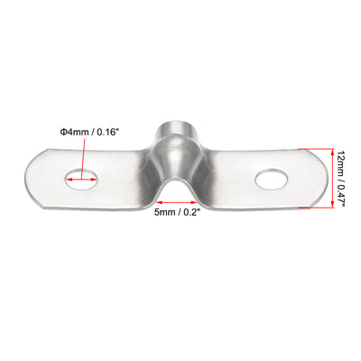 Harfington Uxcell starres Rohrband 2 Löcher Rohrbänder 201 rostfreier Stahl Spannrohrklemme Clip