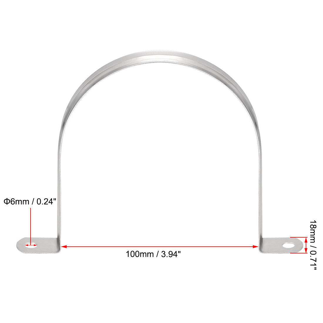 uxcell Uxcell Rigid Pipe Strap, 2 Holes Tube Straps 201 Stainless Steel Tension Tube Clip Clamp 12pcs