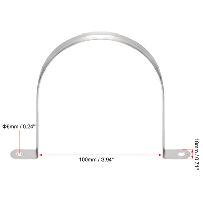 Harfington Uxcell Rigid Pipe Strap, 2 Holes Tube Straps 201 Stainless Steel Tension Tube Clip Clamp 12pcs