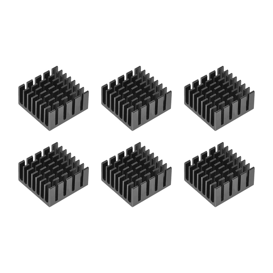 uxcell Uxcell 10x20x20mm Black Aluminum Heatsink Adhesive Thermal Pad 3D Printers 6Pcs