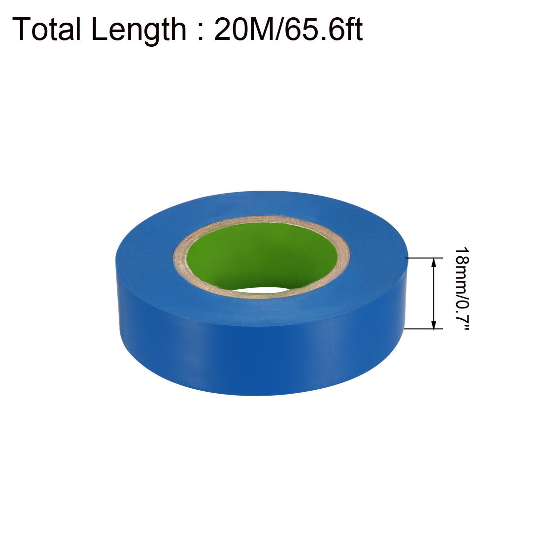 uxcell Uxcell 2stk. Isolierband PVC Elektrikband für Max. 600V -10-80℃ Verwenden Blau 18mm/0,7Zoll Breite 20m/65,6ft lang 0,1mm Dicke