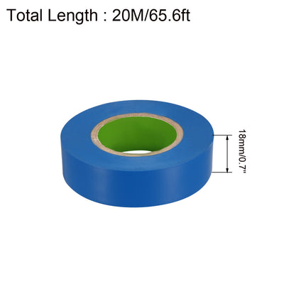 Harfington Uxcell 2stk. Isolierband PVC Elektrikband für Max. 600V -10-80℃ Verwenden Blau 18mm/0,7Zoll Breite 20m/65,6ft lang 0,1mm Dicke