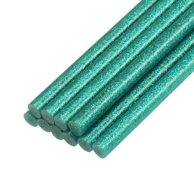 Harfington Uxcell Mini Hot Glue Sticks for Glue Gun 0.27-inch x 4-inch Dark Green Glitter 10pcs