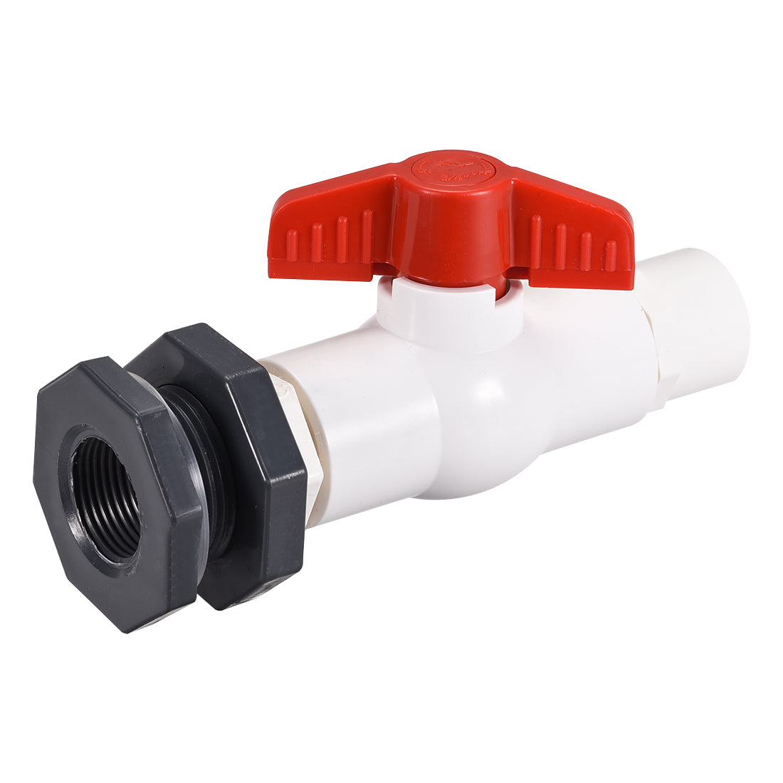 Uxcell Uxcell PVC Ball Valve Connector Spigot Kit G1, with Bulkhead, White Grey Red