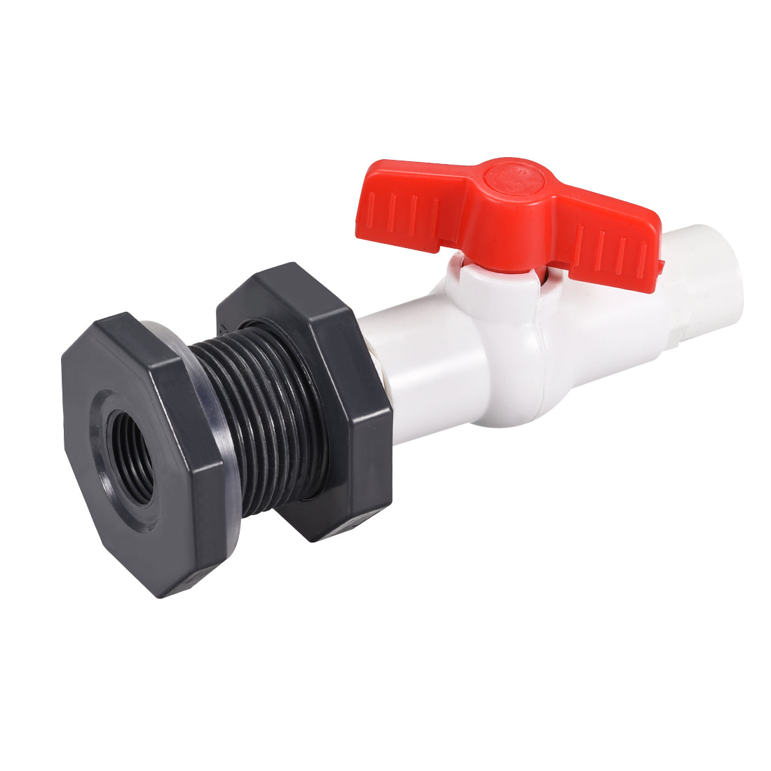 Uxcell Uxcell PVC Ball Valve Connector Spigot Kit G1 Lengthen, with Bulkhead, Grey White Red