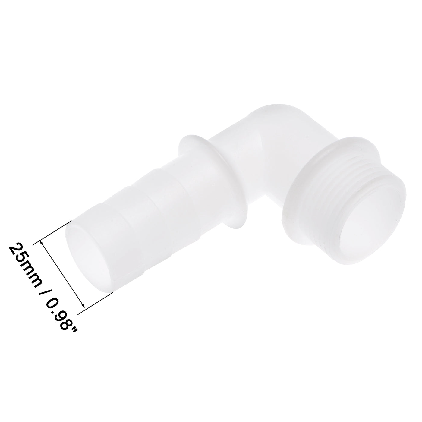 uxcell Uxcell PVC Tube Fitting 90 Degree Elbow Adapter 25mm Barbed x G1 Male White for Aquariums, Water Tanks, Tubs, Pools