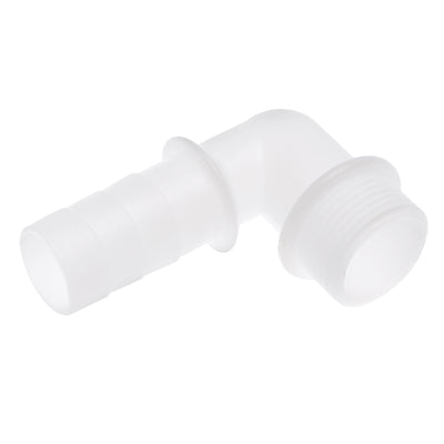 Harfington Uxcell PVC Tube Fitting 90 Degree Elbow Adapter 25mm Barbed x G1 Male White for Aquariums, Water Tanks, Tubs, Pools