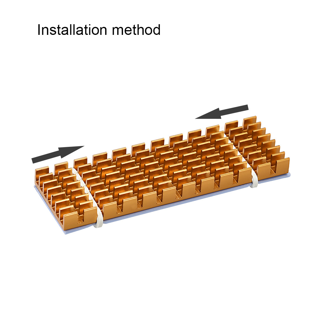 uxcell Uxcell M.2 Aluminum Heatsink Kit 70x22x6mm Slotted Design Golden Tone with Silicone Thermal Pads for 2280 SSD