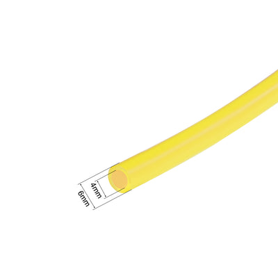 Harfington Uxcell Silicone Tube, 4mm ID x 6mm OD 1m/3.3ft Tubing Yellow