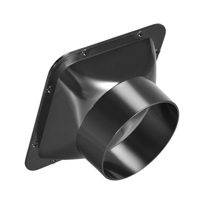 Harfington Uxcell Black Duct Connector Square Flange ABS Plastic Air Outlet Inlet Adaptor for 97mm Dia. Hose