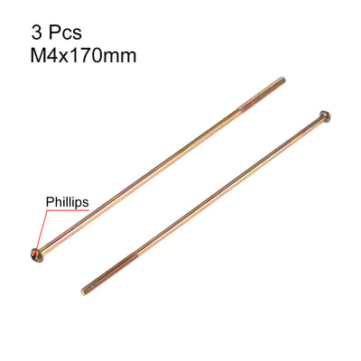 Harfington Uxcell Male Thread Phillips Pan Head Bolt Screw for Double Bed Furniture TV Rack Wall Hanging 3pcs