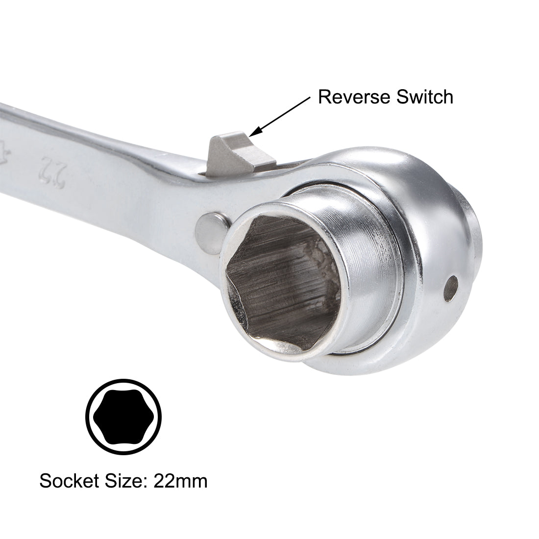 uxcell Uxcell 6 Point Dual Socket Ratchet Wrench, Ratcheting Scaffold Spanner