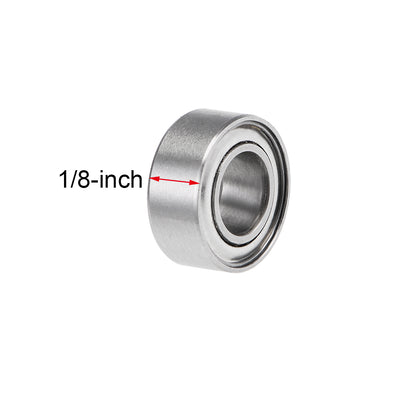 Harfington Uxcell R155ZZ Ball Bearings 5/32x5/16x1/8" Double Shielded Chrome Steel P6 10pcs