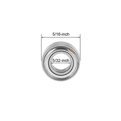 Harfington Uxcell R155ZZ Ball Bearings 5/32x5/16x1/8" Double Shielded Chrome Steel P6 10pcs