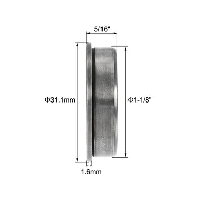 Harfington Uxcell FR8ZZ Flange Ball Bearing 1/2"x1-1/8"x5/16" Shielded Chrome Steel Bearings 2pcs