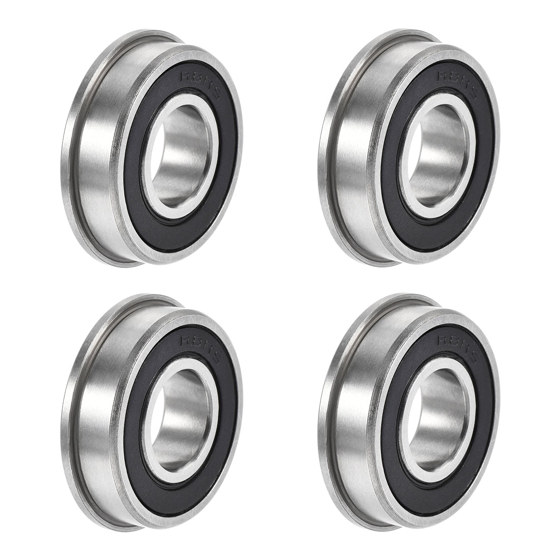 uxcell Uxcell FR8-2RS Flange Ball Bearing 1/2"x1-1/8"x5/16" Double Sealed Chrome Steel Bearing 4pcs