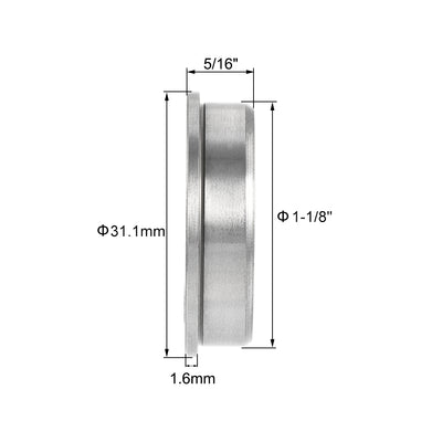 Harfington Uxcell FR8-2RS Flange Ball Bearing 1/2"x1-1/8"x5/16" Double Sealed Chrome Steel Bearing 2pcs