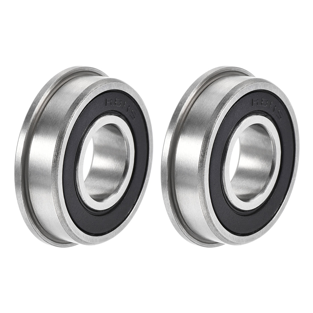 uxcell Uxcell FR8-2RS Flange Ball Bearing 1/2"x1-1/8"x5/16" Double Sealed Chrome Steel Bearing 2pcs