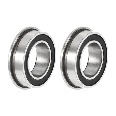 Harfington Uxcell MF106-2RS Flange Ball Bearing 6x10x3mm Double Sealed Chrome Steel Bearing 2pcs